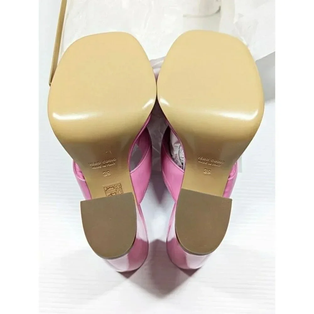 Gia Borghini Women's Gia 17 Pink Patent Platform Sandals Size 39 IT (MSRP $475)